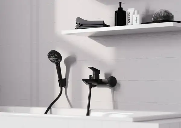 HANSGROHE Logis Смеситель для ванны, черный матовый (71400670)