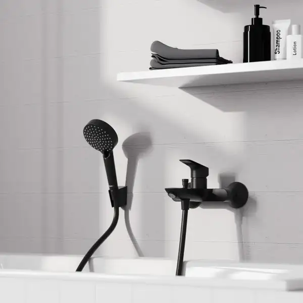 HANSGROHE Logis Смеситель для ванны, черный матовый (71400670)