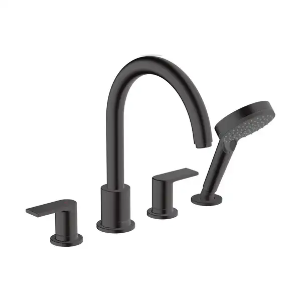 Змішувач на край ванни Hansgrohe Vernis Blend на 4 отвори, чорний матовий (71456670)