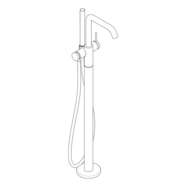 Hansgrohe Tecturis S Смеситель для ванны напольный, хром (73440000)