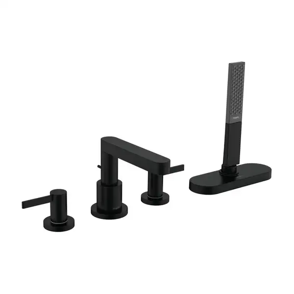 Змішувач на край ванни Hansgrohe Finoris 4 отвори з sBox, чорний матовий (76444670)