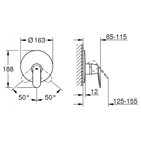 Внешняя часть смесителя для душа Grohe Eurosmart Cosmopolitan 19383000