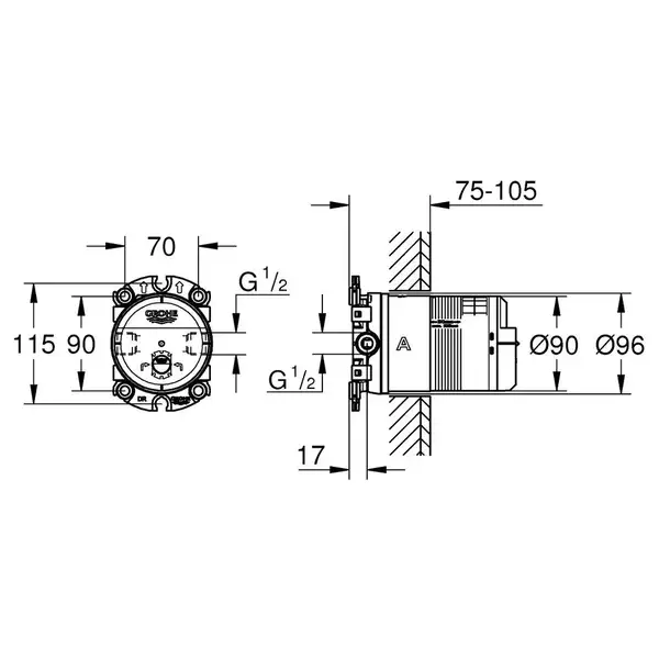 Grohe Rainshower Встраиваемая часть для душа (26483000)