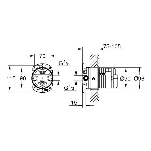 Grohe Rainshower Встраиваемая часть для душа (26483000)