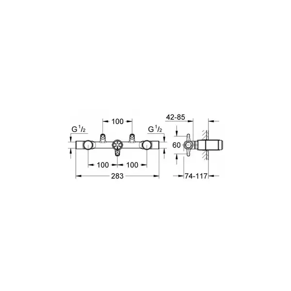 Grohe Скрытая часть для смесителя на 3 отверстия (29025000)
