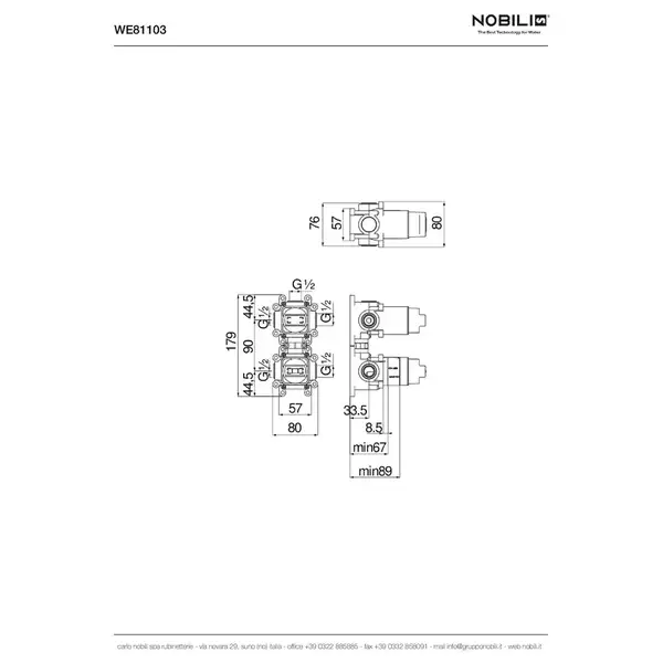 Nobili Внутренняя часть смесителя, 3 потребителя (WE81103)