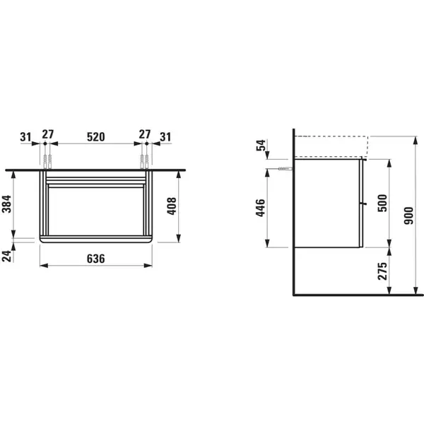 Laufen SPACE Тумба белая (H4101621601001+H8102840001041)