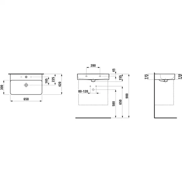 Laufen SPACE Тумба белая (H4101621601001+H8102840001041)