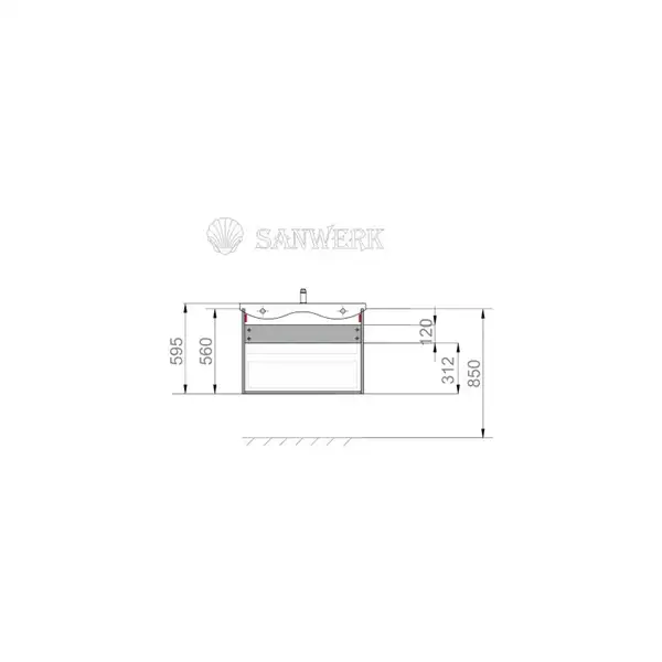 Sanwerk AMATA AIR тумба 81 см, белая (MV0000797)