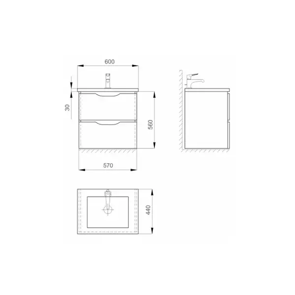Sanwerk LIGA AIR Тумба с раковиной, дерево (MV0000860)