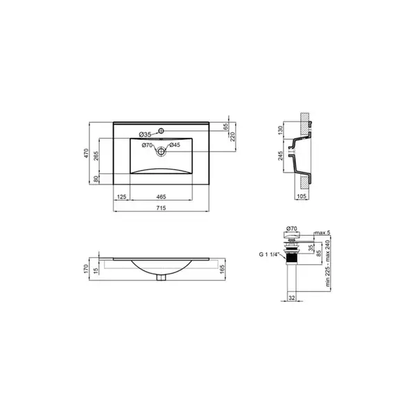 Sanwerk ALESSA Тумба с умывальником, белая (MV0000868)