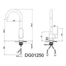 AIM DG01250 змішувач кухонний, хром (DG01250) (DG01250 chrome)