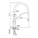 FRAP F4369 змішувач кухонний, чорний (F4369)