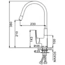 FRAP F4453 Змішувач кухонний, чорний (F4453-04)