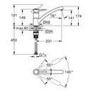 Grohe BauClassic смеситель кухонный, хром (30575000)