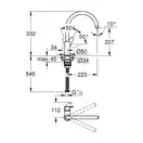 Grohe BauCurve змішувач кухонний, хром (31231001)