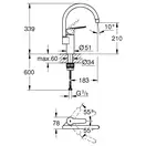 Grohe Start смеситель кухонный, черный (CV034400)