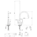Invena Glamour змішувач кухонний, чорний (BZ-02-F09)