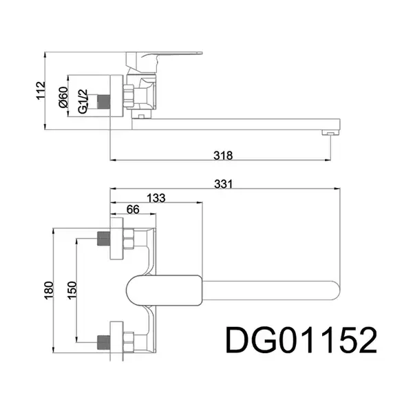 AIM DG01152 Змішувач кухонний, білий (DG01152) (DG01152 frosted white)