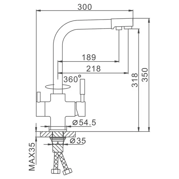 FRAP F4352-24 змішувач кухні, латунь (F4352-24)