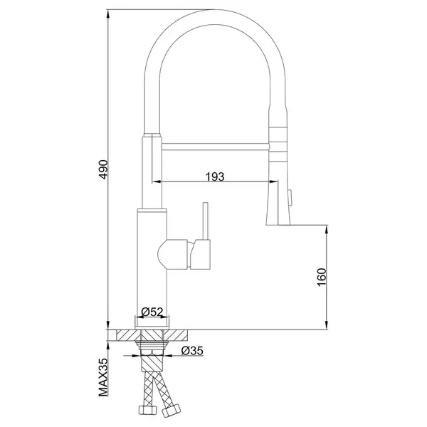 FRAP F4452-6 Змішувач кухонний, сірий (F4452-6)