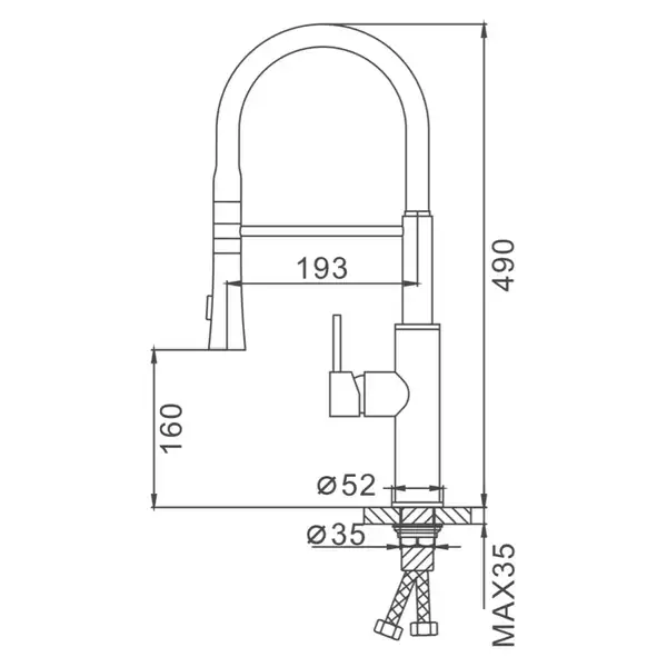 FRAP F4452-8 змішувач кухонний, чорний (F4452-8)
