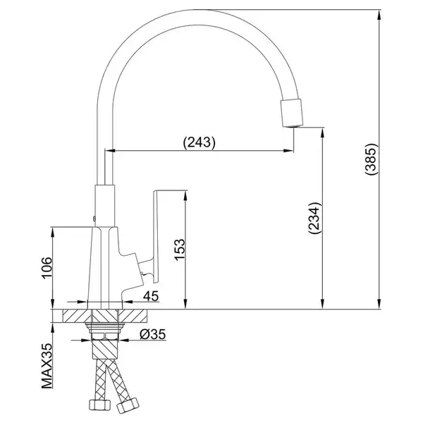 FRAP F4458 змішувач кухонний, білий (F4458)