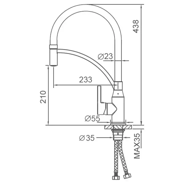 FRAP F4552 змішувач кухонний, хром (F4552)