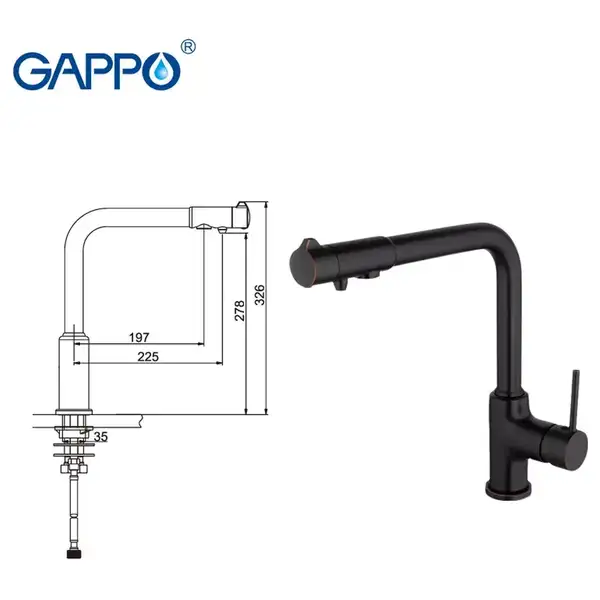 GAPPO G4390-10 змішувач кухонний, чорний (G4390-10)
