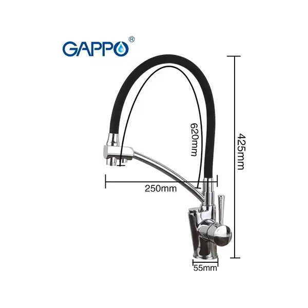 GAPPO G4398-11 змішувач кухонний, чорний (G4398-11)