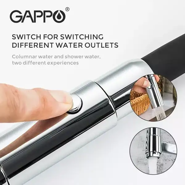 GAPPO G4398-15 змішувач кухонний, чорний (G4398-15)