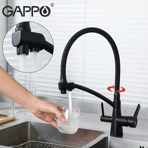 GAPPO G4398-16 змішувач кухонний, чорний (G4398-16)