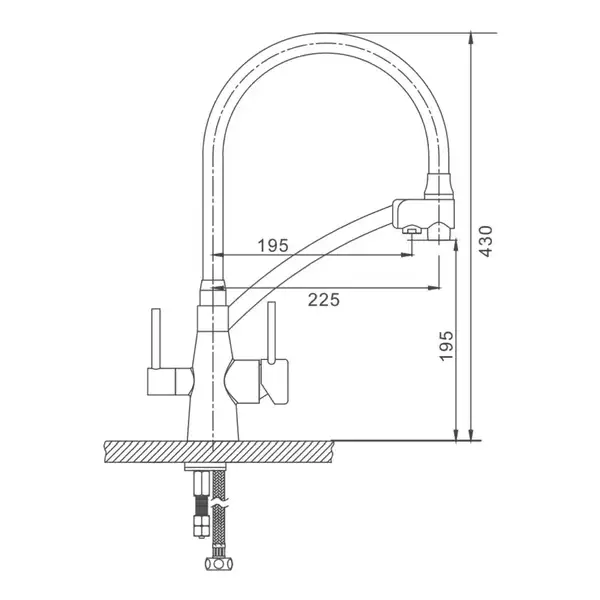 GAPPO G4398-19 змішувач кухонний, чорний (G4398-19)