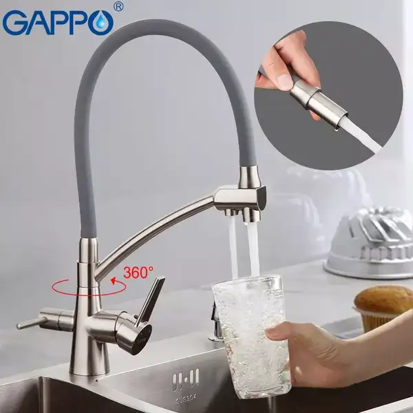 GAPPO G4398 змішувач кухонний, сірий (G4398)