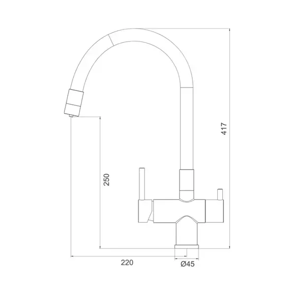 GAPPO G4398-30 Змішувач кухонний, хром (G4398-30)