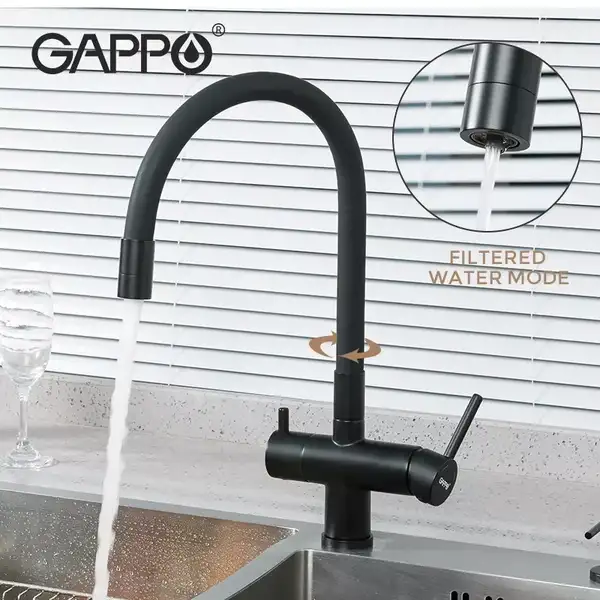 GAPPO G4398-36 змішувач кухонний, чорний (G4398-36)