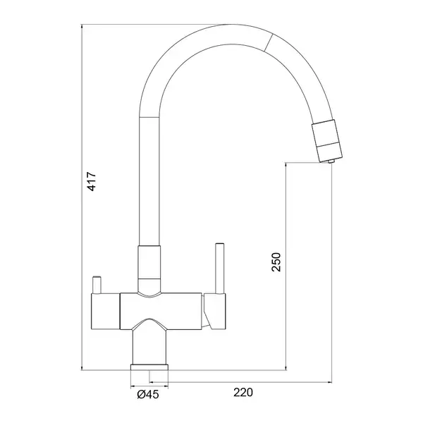 GAPPO G4398-39 змішувач кухонний, латунь (G4398-39)