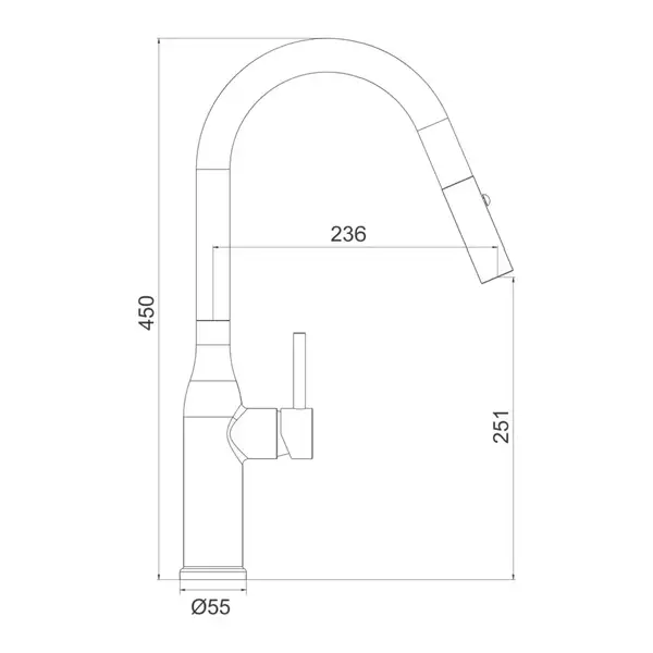 GAPPO G4398-46 змішувач кухонний, чорний (G4398-46)