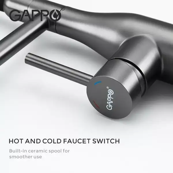 GAPPO G4398-51 кухонний змішувач, чорний (G4398-51)