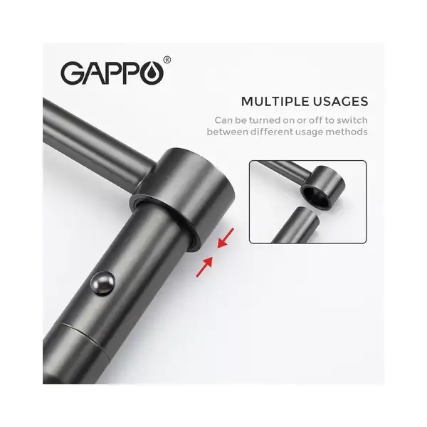 GAPPO G4398-51 кухонний змішувач, чорний (G4398-51)