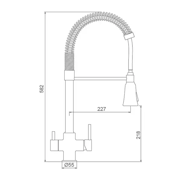 GAPPO G4398-69 змішувач кухонний, сірий (G4398-69)