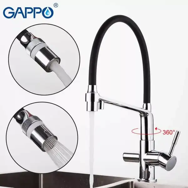 GAPPO G4398-7 змішувач кухонний, чорний (G4398-7)
