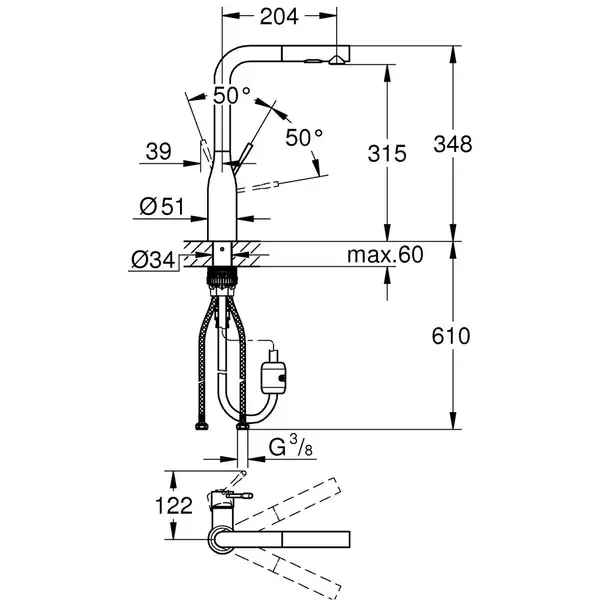 Grohe Essence кухонный смеситель, графит (30270A00) (30270a00)