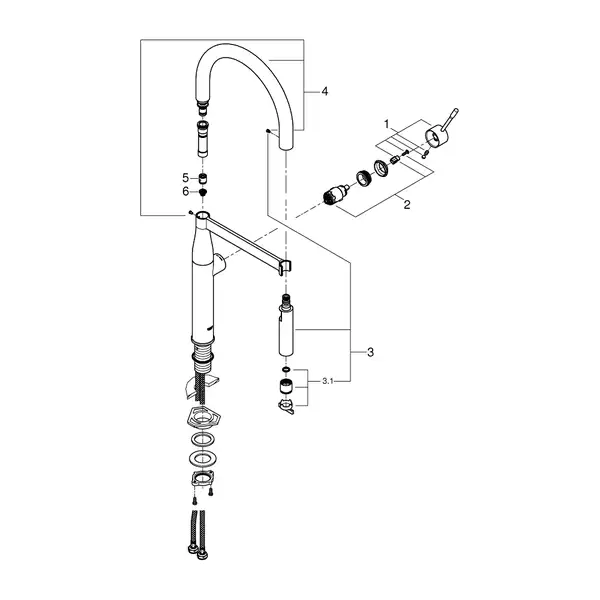 Grohe Essence кухонный смеситель, графит (30294AL0) (30294al0)