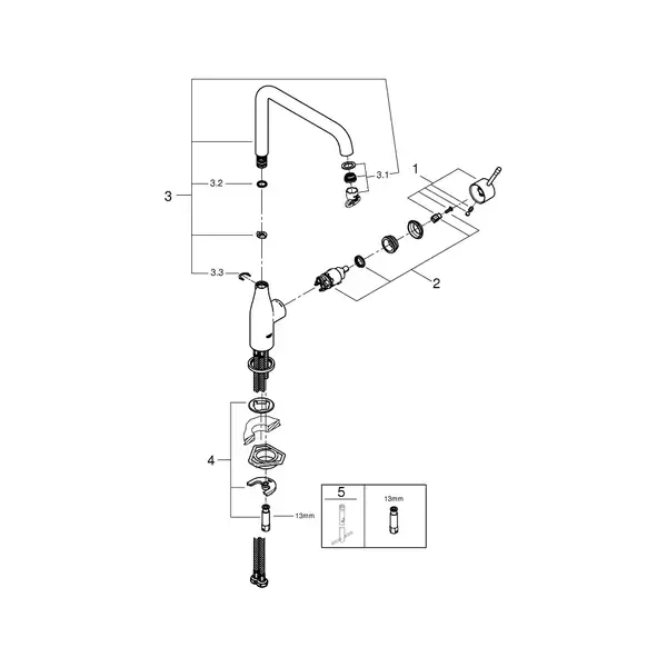 Grohe Accent кухонный смеситель, сталь (30423DC0) (30423dc0)