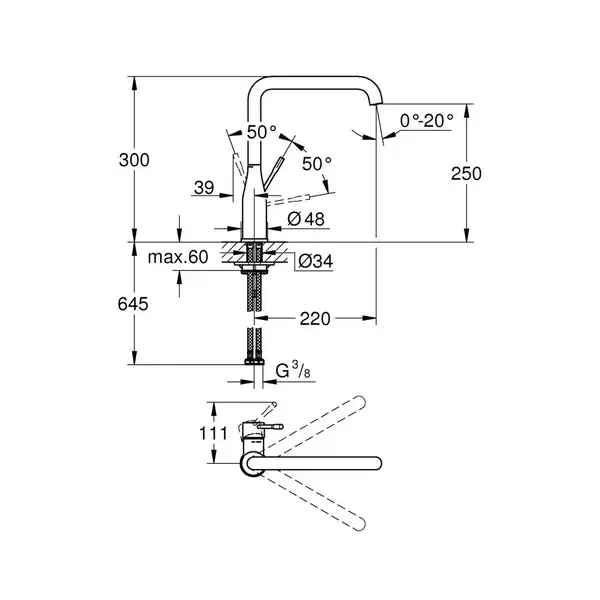 Grohe Accent смеситель кухонный, черный (30423KF0) (30423kf0)