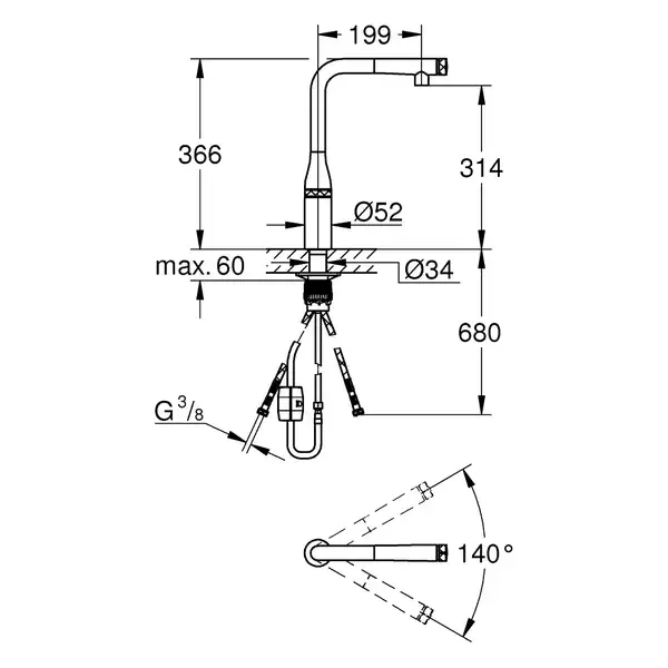 Grohe Accent SmartControl смеситель, хром (30444000)