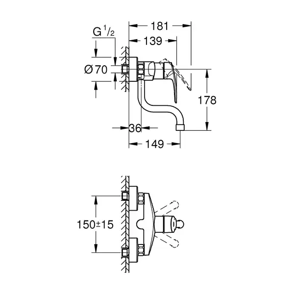 Grohe Eurosmart New смеситель кухонный, хром (31509003)