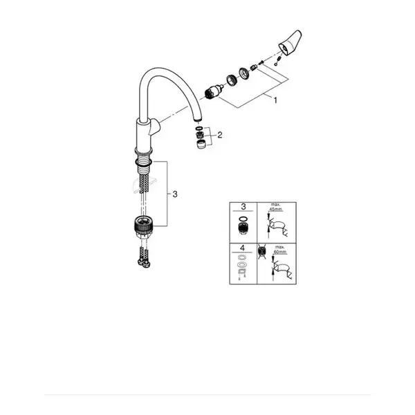 Grohe Start Curve змішувач кухонний, хром (31554001)
