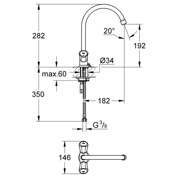 Grohe Costa L смеситель кухонный, хром (31812001)